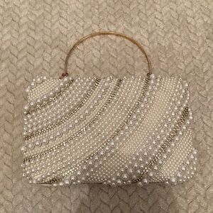 Kate Landry Pearl and Gold Clutch